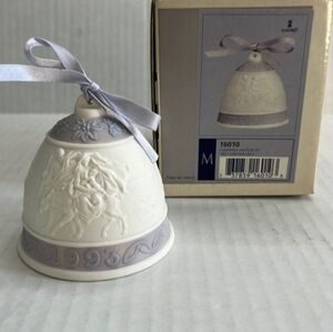 1993 Lladro White and Purple Porcelain Bell